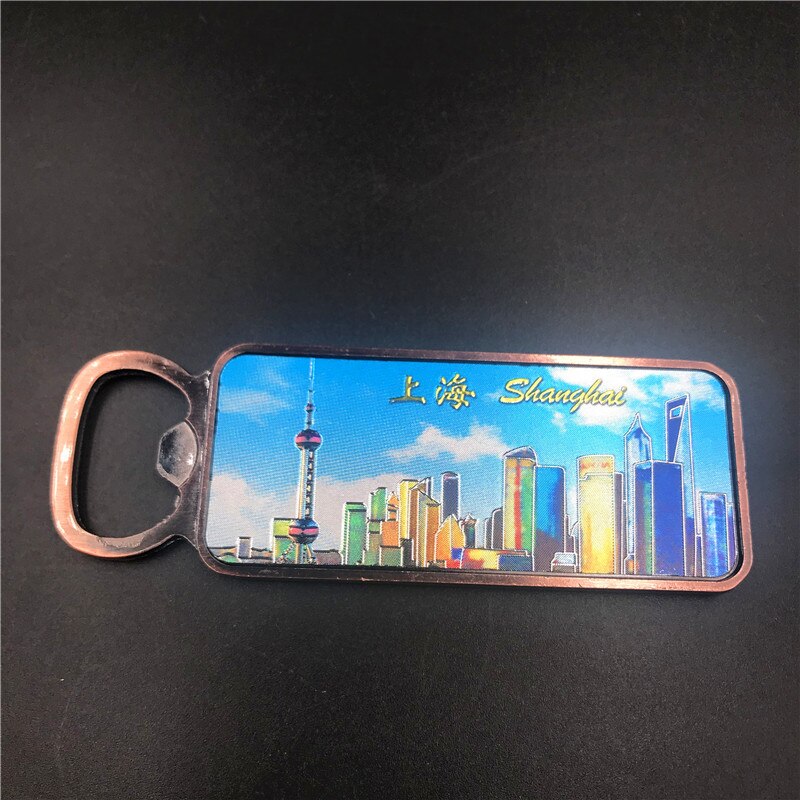 Metalen flesopener koelkaststickers koelkastmagneet shanghai toerisme souvenirs luxe magnetische stickers chinese stijl: 11