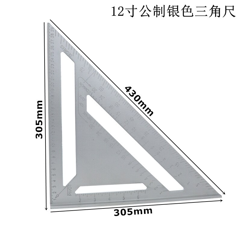 Aluminum Alloy Triangle 90 Degrees 45 Degrees Metric Plate Right Angle Ruler and Thick Angle Ruler Wooden Angle Rule