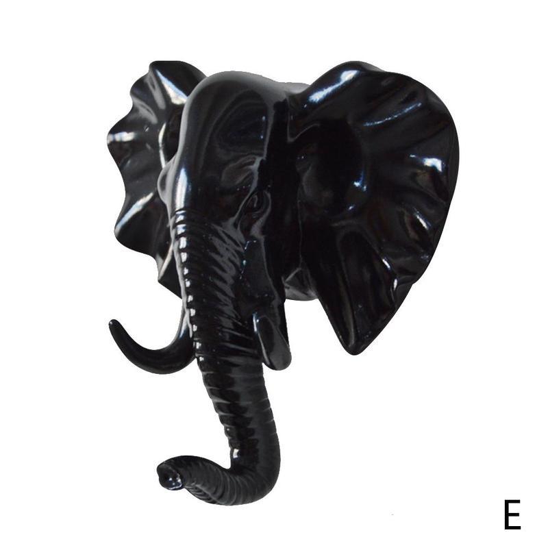 Creativity Animal Shaped Hooks Deer Stags Rhino Horse Rack Holder Elephant Giraffe Hook Hanger Head Coat Wall Hat Home Deco J6W3: E