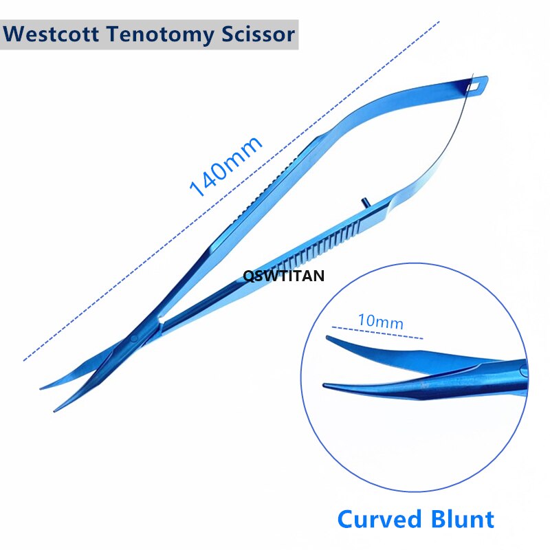 Titanium Ophthalmic Westcott Tenotomy Scissor Ophthalmic Microsurgery Instrument Tissue Scissors 1pcs: 1pc 140mm curved