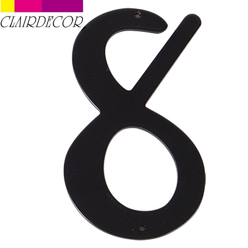 4" 101mm House Number Door Address Number Digits Aluminum Nail Fixed Mailbox Address Sign #0-9 BLACK: Default Title