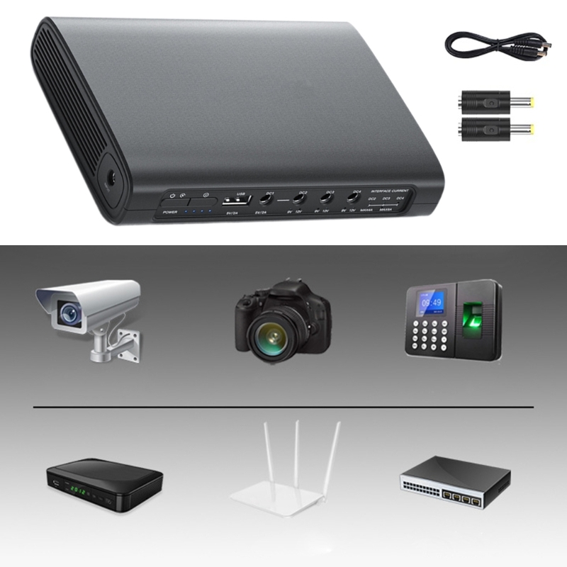 K32C UPS Battery Backup for LED Light WiFi Camera Routers Speaker 5.5x2.1mm Output Uninterruptible Power Supply 5V 9V 12V