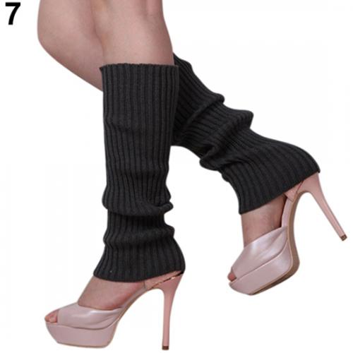 Frauen Bein Wärmer Solide Süssigkeit Farbe betroffen Winter Beinlinge verlieren Stil Stiefel Socken: dunkel Grau