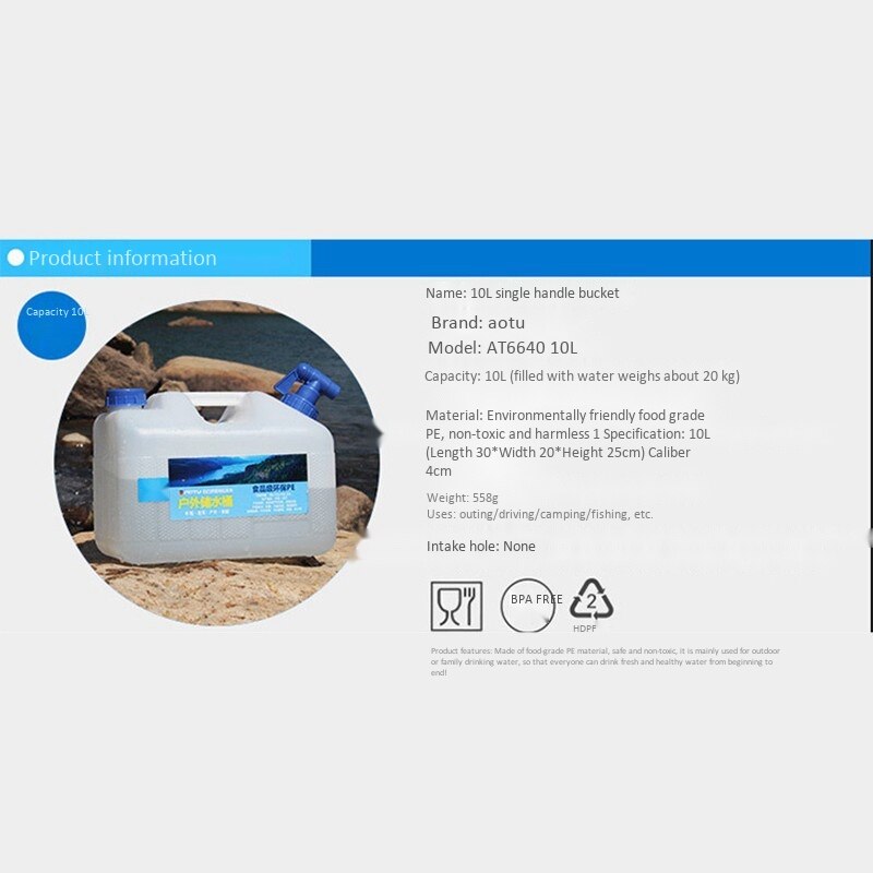 Water Jug Camping Water Reservoir Water Canister Home Drinking Bucket Water Container Storage for Camping Outdoor