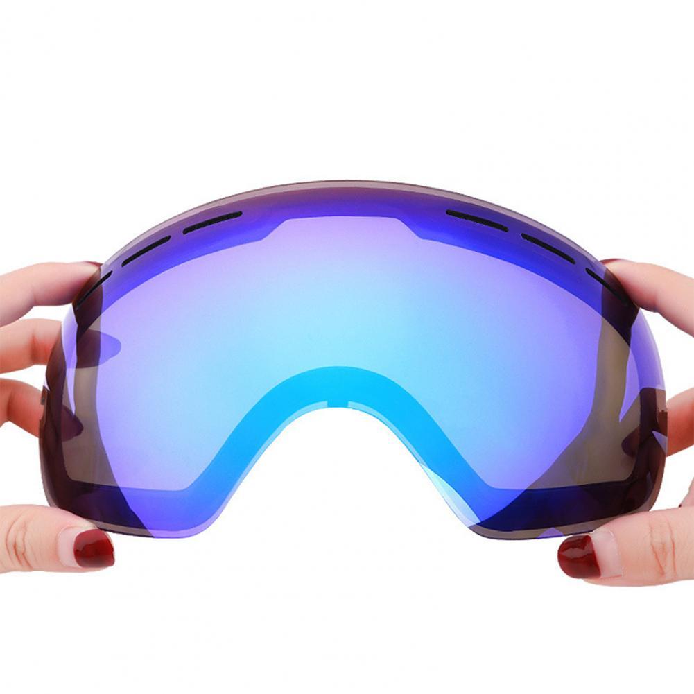 1Pc Useful Winter Goggles Lenses Double-layer Windproof Snow Blindness Proof Winter Anti-Fog Snow Ski Glasses Lenses
