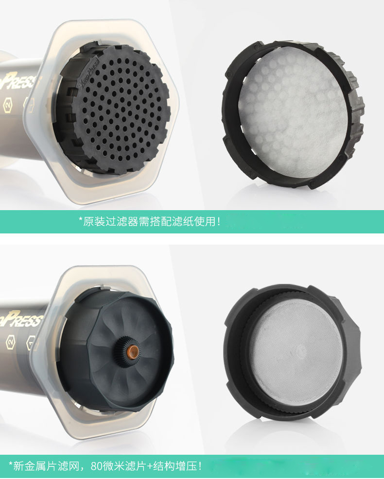 Accesorios de café prismo, cafetera portátil Espresso de prensa francesa, tapas de filtro de goteo de acero inoxidable, yuropress /Ae & ropress