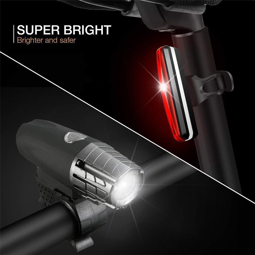 USB Led Fahrrad Fahrrad Licht Wiederaufladbare Scheinwerfer & Rücklicht Set Mit Bike Glocke MTB Mountain Road Bike Zubehör bicicleta