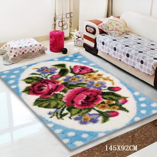 Chien Crochet tapis Kits bouton coussin animaux tapis faire soi-même bricolage Crochet Crochet tapis broderie Fomiran pour fleurs ensembles
