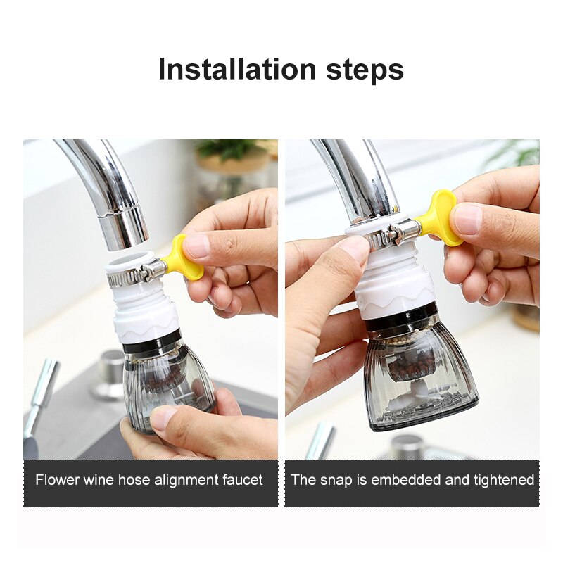 360 Degree Rotating Faucet Extenders Adapter Universal Anti Splash Filter Tap Sprayer Nozzle Retractable Faucet Extender Home