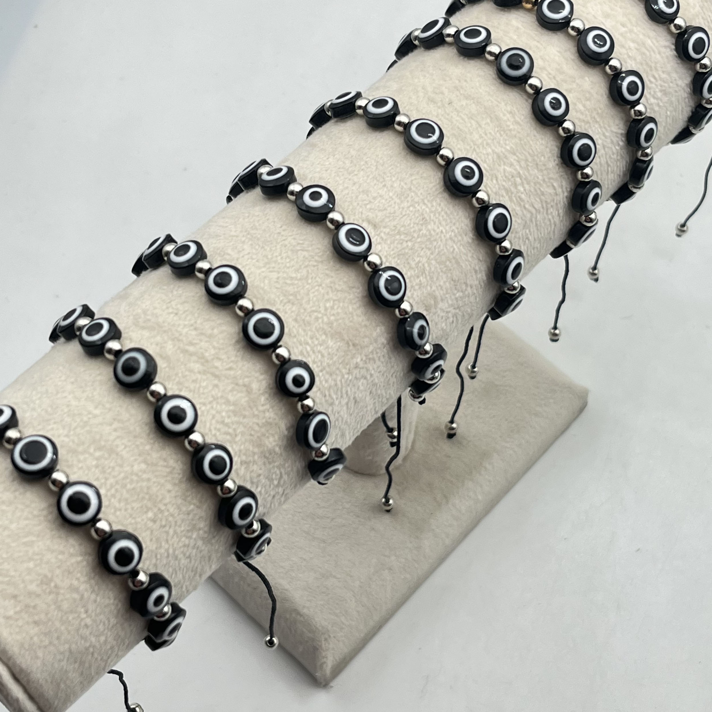 12 Pcs Evil Eye Armbanden Colorfu Enkelband Boho Hand-Geweven Geluk Armband Voor Moeder Vader Meisje Jongen Armband: dark blue