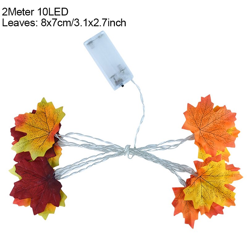 Guirnalda de Hojas de arce artificiales de otoño, decoración de guirnaldas de luces Led para Navidad, Acción de Gracias, decoración para fiestas para montar Halloween, 2M, 10Led: Style5
