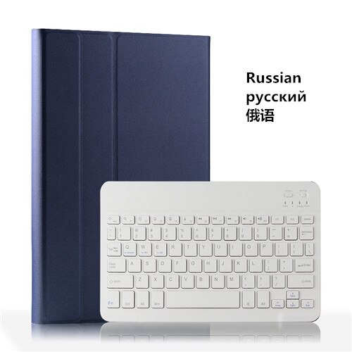 Bluetooth Keyboard Leather Case for Huawei Mediapad M5 Lite 10 BAH2-W19/L09/W09 Tablet Funda Cover For Huawei M5 lite 10 Case: Russian Dark Blue