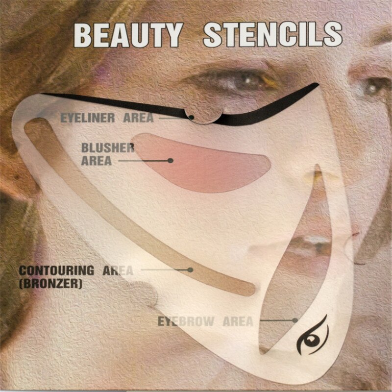2 stk eyeliner øjenskygge stencil 3 in 1 katteøjne kosmetisk værktøj kort kat eyeliner form skabelon model værktøj øjenbryn makeup værktøj