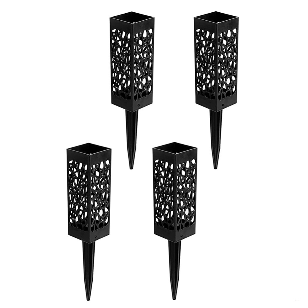 Plastic Cemetery Cone Vases Headstone Gravestone Flower Holder Memorial Tombstone Decorations Floral Containers With Stakes: B 4pcs