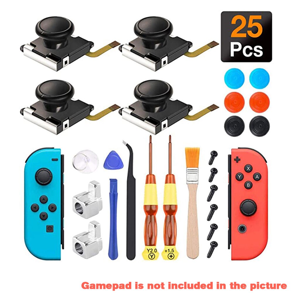 6 juegos Joystick 3D Joystick de repuesto palos de pulgar de 3D analógico palos de pulgar piezas para NSwitch alegría Con controlador