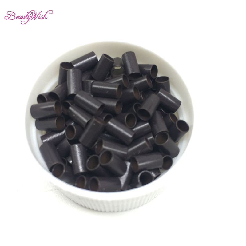 Micro link anel de micro miçangas, loiro, preto, marrom, 1000 peças, 3.4x3.0x6.0mm, em cobre reto, anel de mini fechaduras, miçangas para eu dica de cabelo