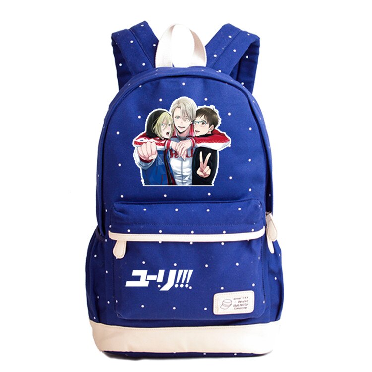 Mochila escolar de lona de verano YURI ON ICE para chicas adolescentes mochila con estampado de Anime Victor Nikiforov mochila Kawaii para mujer: 14