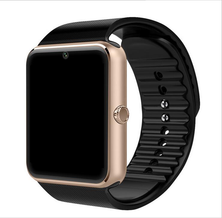 Nouvelle montre intelligente horloge synchronisation notifiant Support Sim TF carte connectivité Bluetooth téléphone Android Smartwatch alliage bande intelligente: Black gold