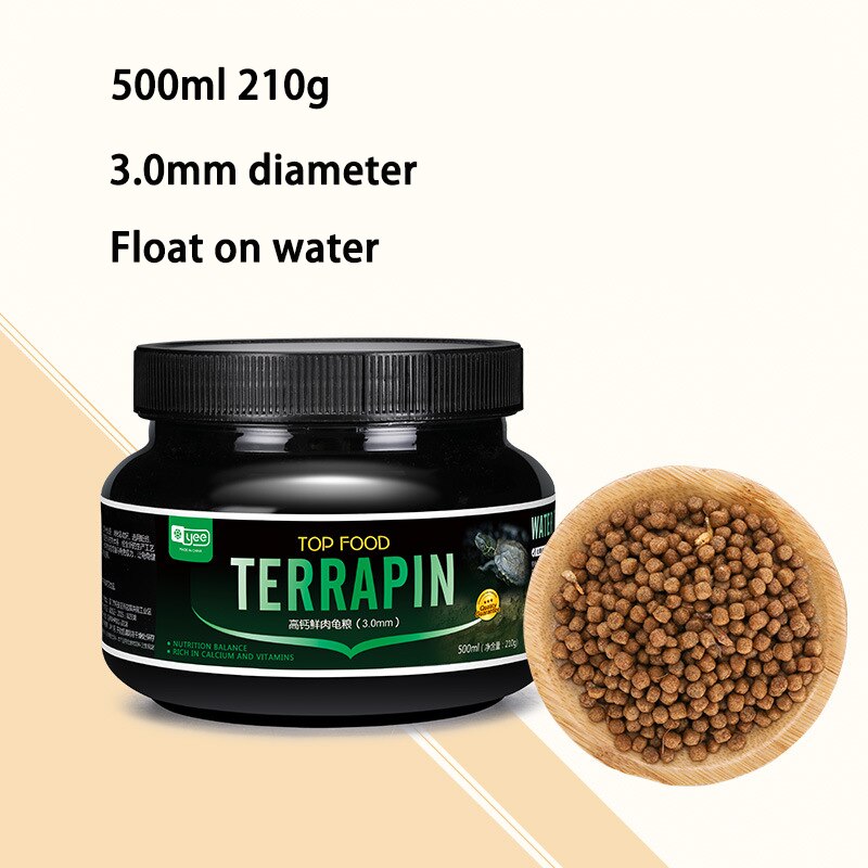 YEE Turtle Tortoise Reptile Food Skewers Fish Granules Dried Shrimp Mealworm Aquarium Fish Food Feed: 3mm 500ml
