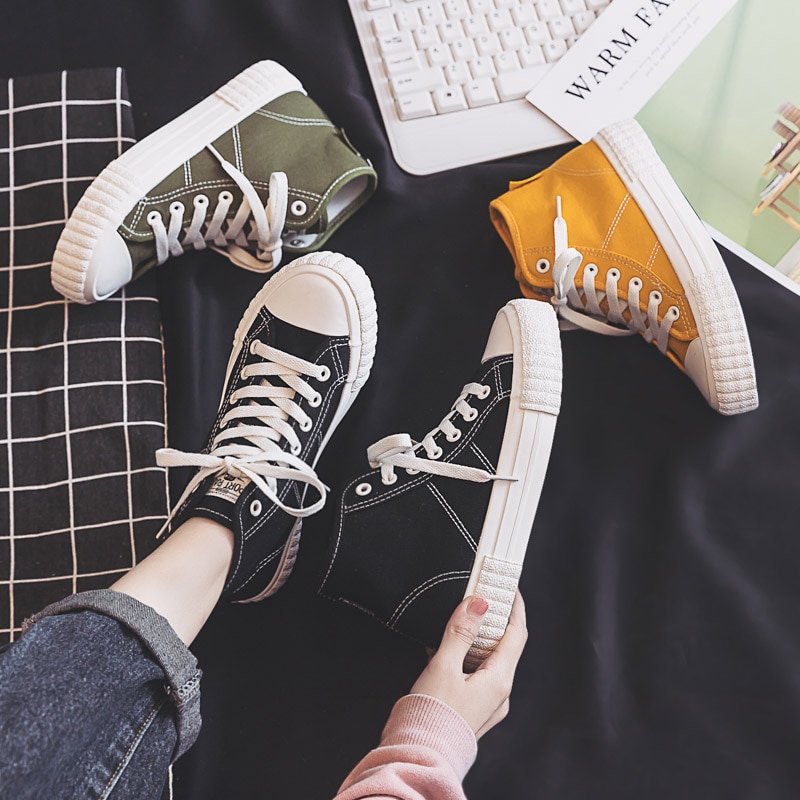 Damessneakers lente hoge schoenen platte damesschoenen comfortabele casual sneakers dames witte schoenen