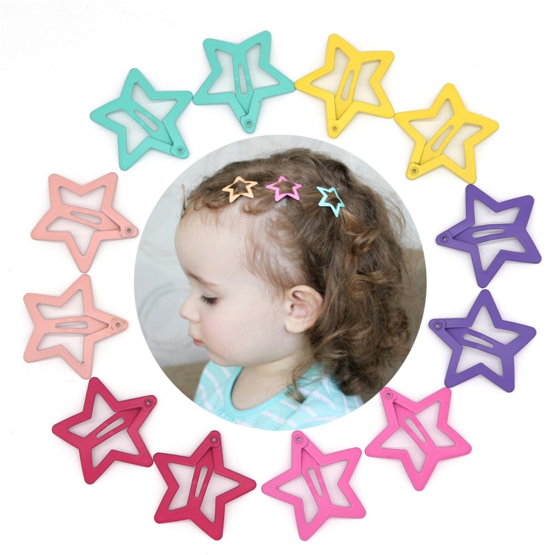 12 Stuks Meisjes Ster Haar Clips Voor Haar Clip Pins Bb Haarspelden Kleur Metalen Haarspeldjes Voor Baby Kinderen Meisjes Styling accessoires