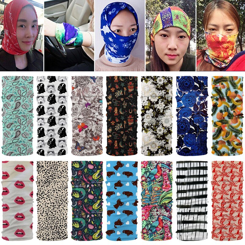 Men Women Seamless Magic Scarf Outdoor Sports Headwear Face Dust Mask Bike Cycling Balaclava Neck Tube Warmer Bandanas Head Wrap