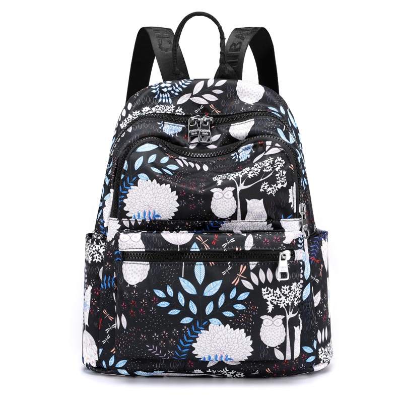 Vento-mochila de viaje para mujer, bolso de hombro de nailon resistente al agua, escolar, suave, con letras,