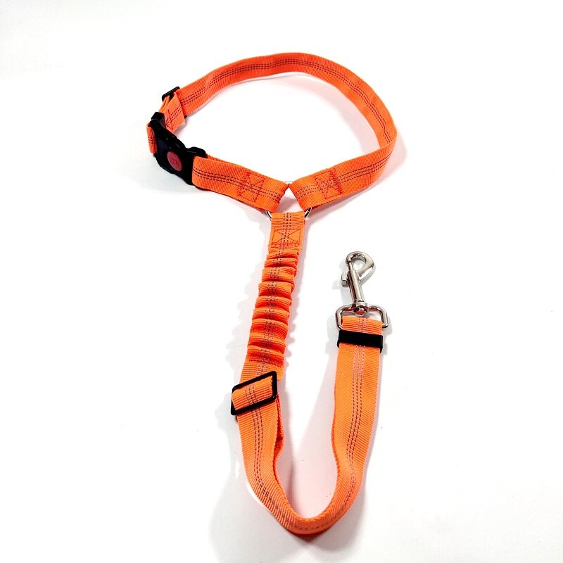 Elastische Buffer Hond Autogordel Huisdier Voertuig Veiligheid Riemen Verstelbare Hond Auto Leash Nylon Reflecterende Pet Travel Veiligheidsgordel Voor honden: orange