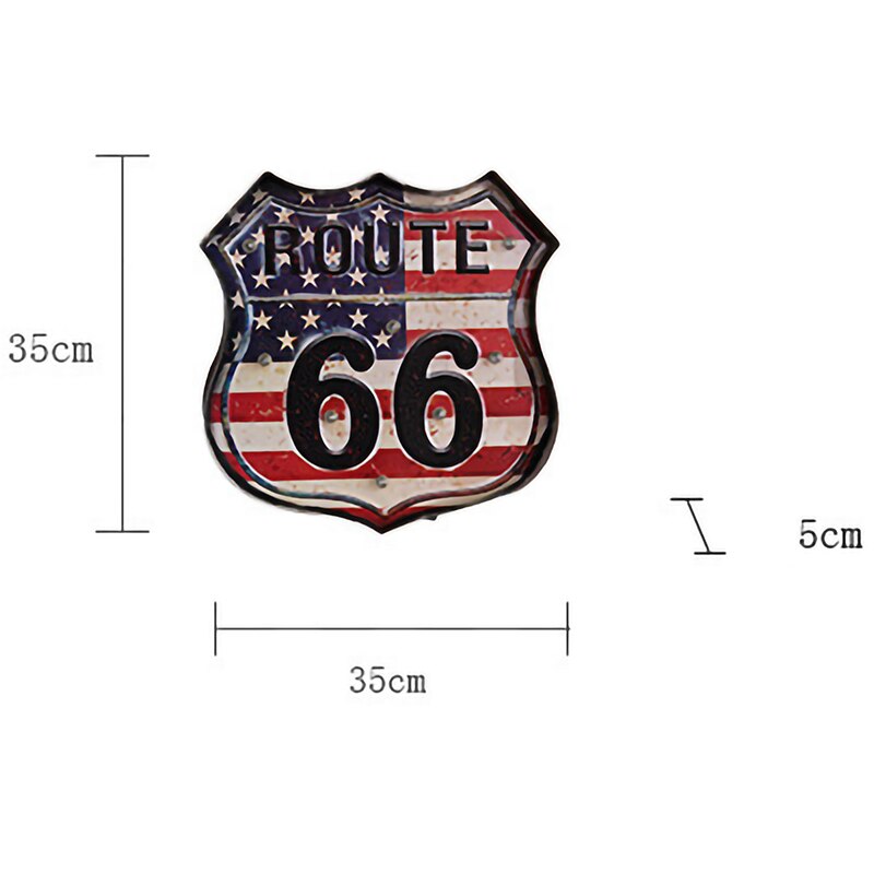 Route 66 Led Vintage Borden Pub Bar Decoratie Led Metalen Plaat Neon Sign Neon Licht Home Decor Club Cafe muur Opknoping Art