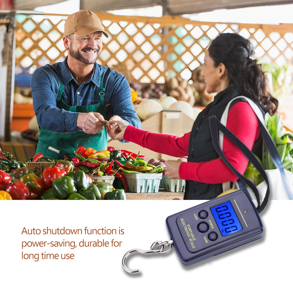 Aneng 40kg x 10g wh -a01l bærbar plast elektrisk digital hengevekt med krokverktøy fiskebagasje eiker bicicleta