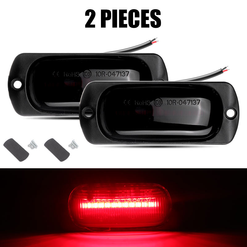 12 LEDs Truck Zijmarkeringslichten Auto Externe Verlichting Signaal Indicator Lamp Waarschuwing Staart Achterlicht voor Trailer Vrachtwagen bestelwagen 12 V 24 V: Deep Blue