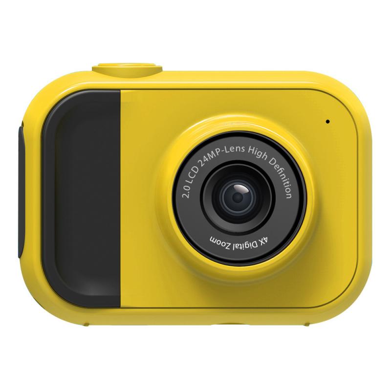 Cámara de vídeo portátil con pantalla LCD de 1080P, zoom 4x, cámara para niños, carga USB: yellow