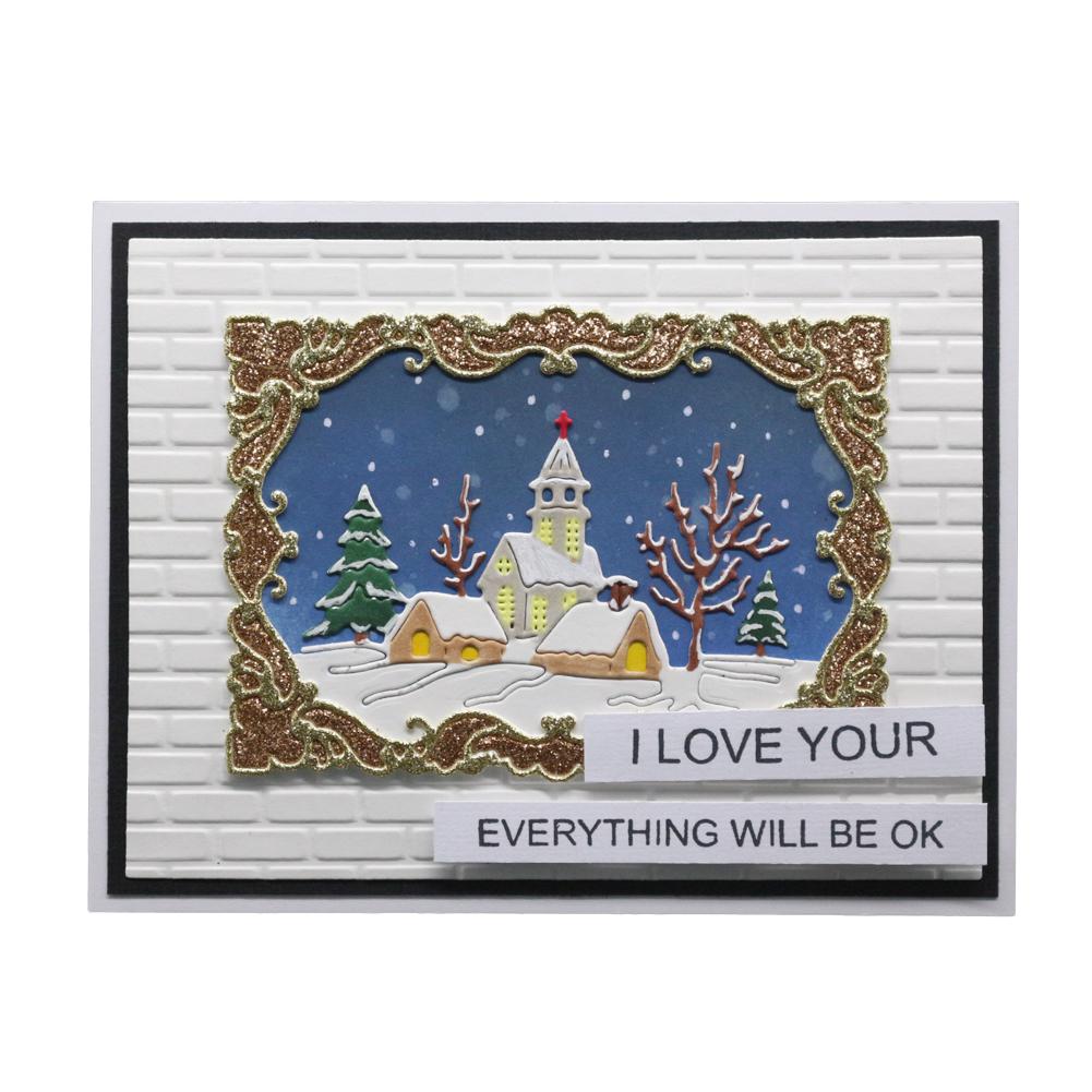 Metal Craft Snowy Day Pattern Paper Die Cutting Dies for Scrapbooking/DIY Christmas Wedding Halloween Cards Hand Making