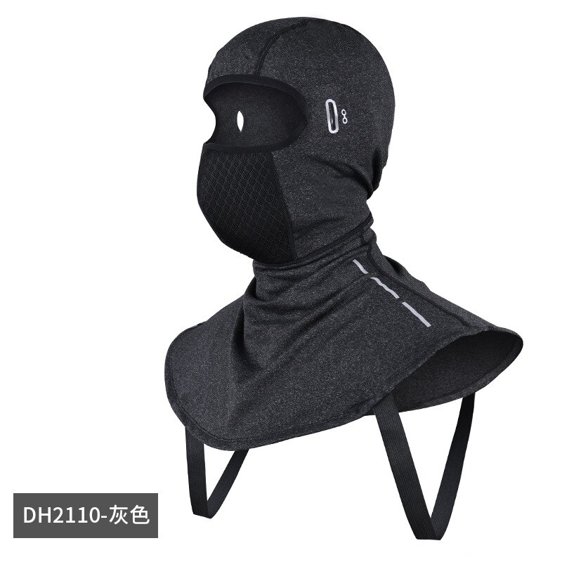 Mask Winter Cycling Black Thermal Keep Warm Fleece Windproof Cycling Face Mask Balaclava Ski Mask Fishing Skiing Hat Headwear: DH2110 grey