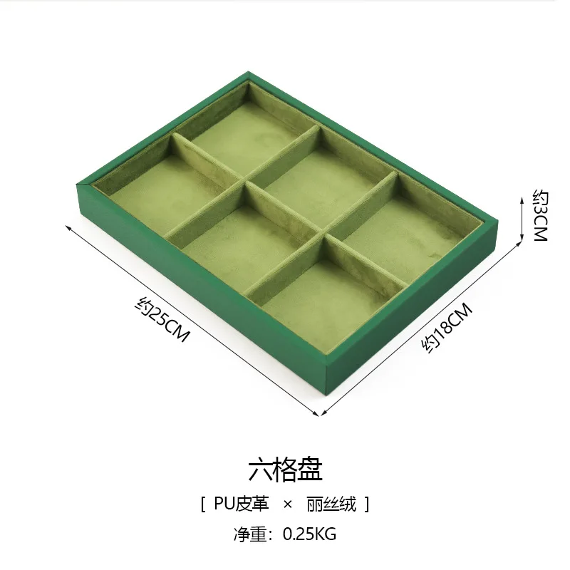 Bandeja de joyería de lujo para pulsera, accesorios de exhibición de anillos, organizador de joyas, soporte de funda de collar de cuero de pelusa, Show de tienda de joyas: S / Gris