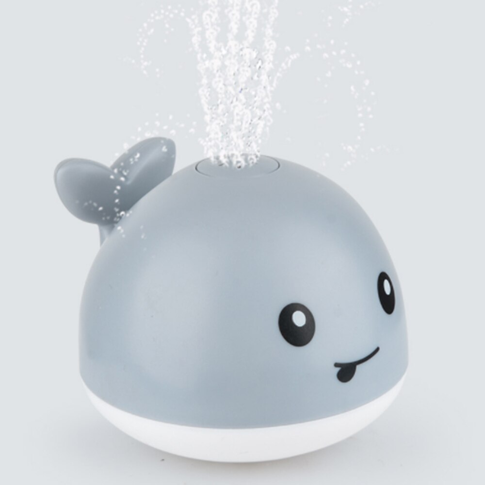 Cute Cartoon Whale Floating Spraying Water Bath Toys Spout Spray Shower Bathing Swimming Bathroom Toy: Gray