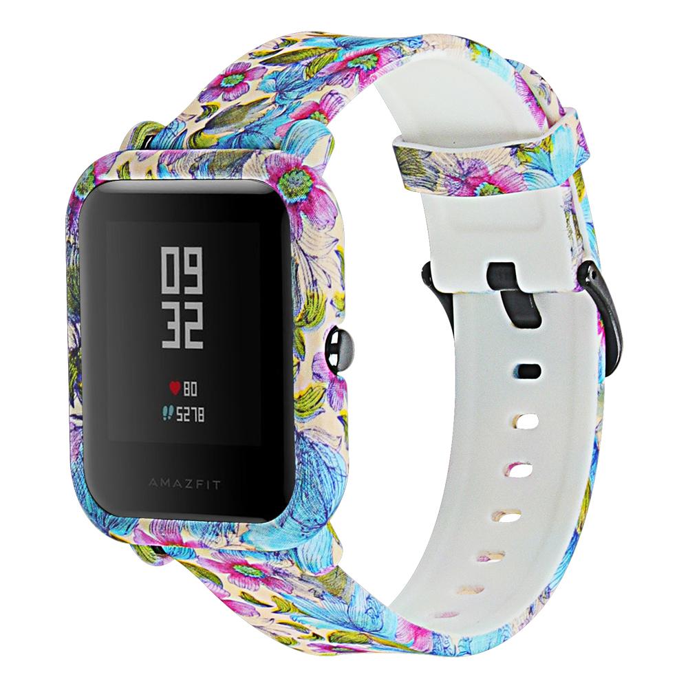 Correa y funda para reloj Amazfit Bip, pulsera de silicona con flor de camuflaje para Huami Amazfit Bip bit Youth, Correa con funda: 10