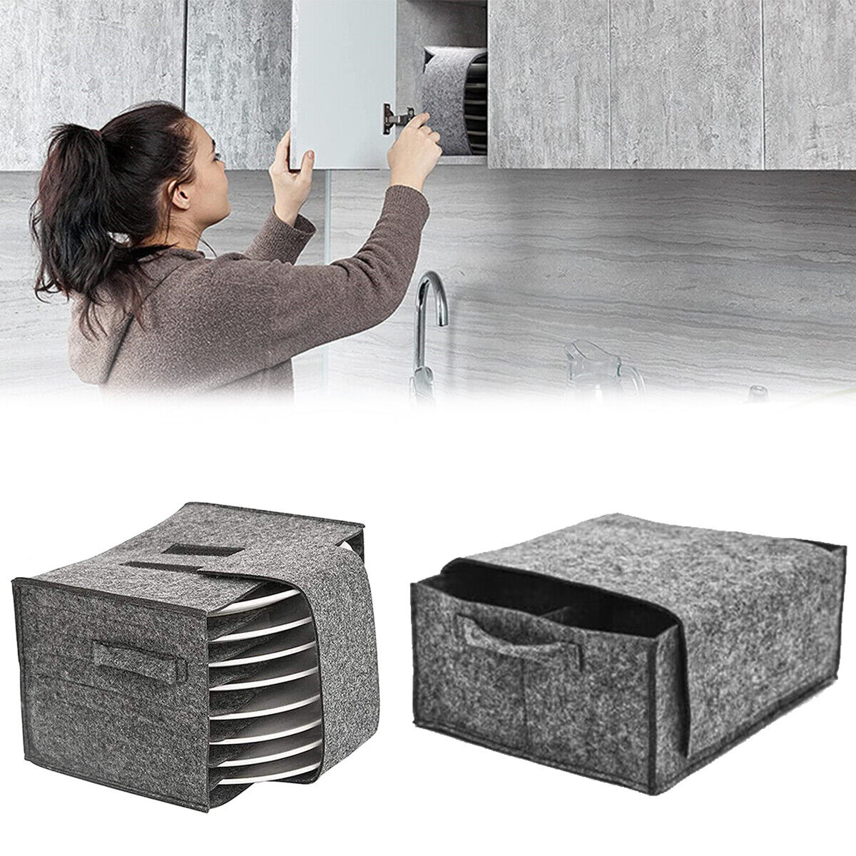 Accesorios para caravana RV, soporte para platos, bolsa de almacenamiento de vajilla, Camper, barco, armario, servicios para acampar, contenedores para autocaravana: Grey