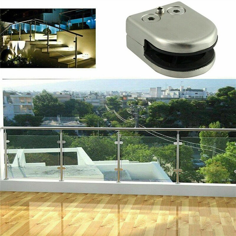 4 STUKS Maat Rvs Leuningen Balustrades Glas Klem Clips Beugel Voor 6-12mm Glas Corrosiebestendig eenvoudige Installatie