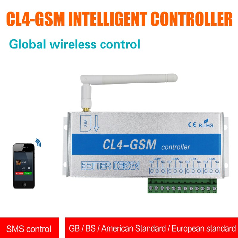 Commutateur GSM contrôleur SMS 4 relais sortie GSM porte de Garage CL8-GSM idéal pour le contrôle des appareils électriques à la maison