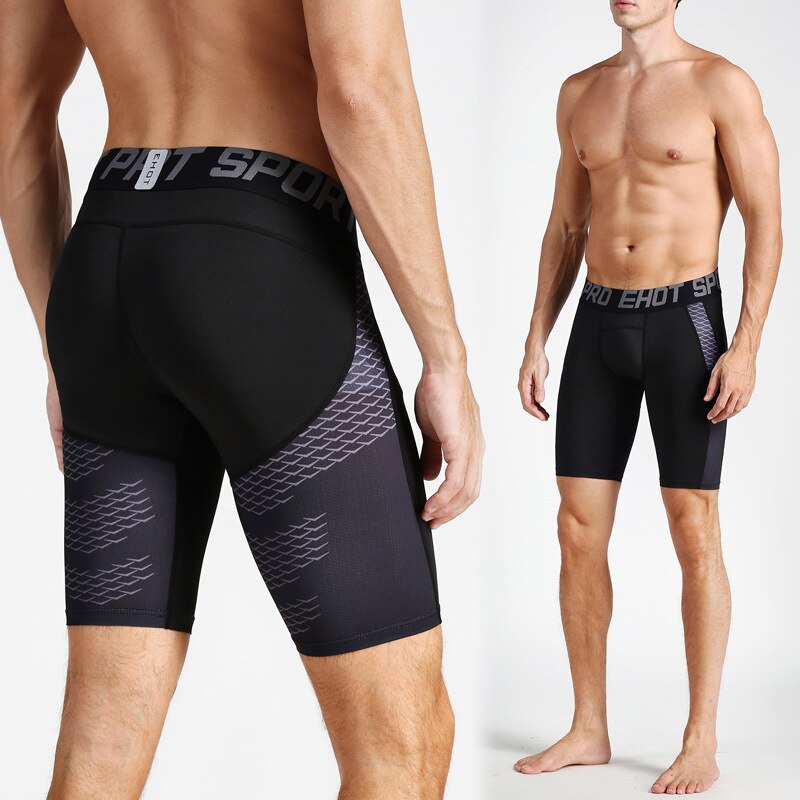 Short de Fitness pour hommes, motif requin, sport, sous-vêtements à séchage rapide, pantalon moulant, respirant, pour basket-ball