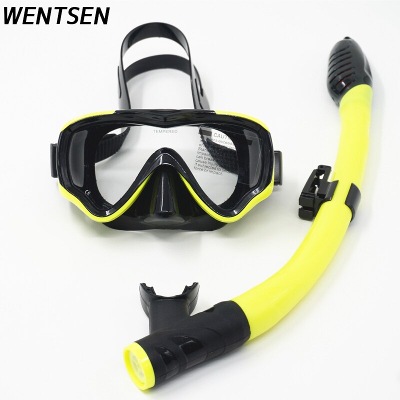 Diving mask kids full face mask for children boy and girls underwater Snorkeling goglese kit Diving Equipment: Black and yellow