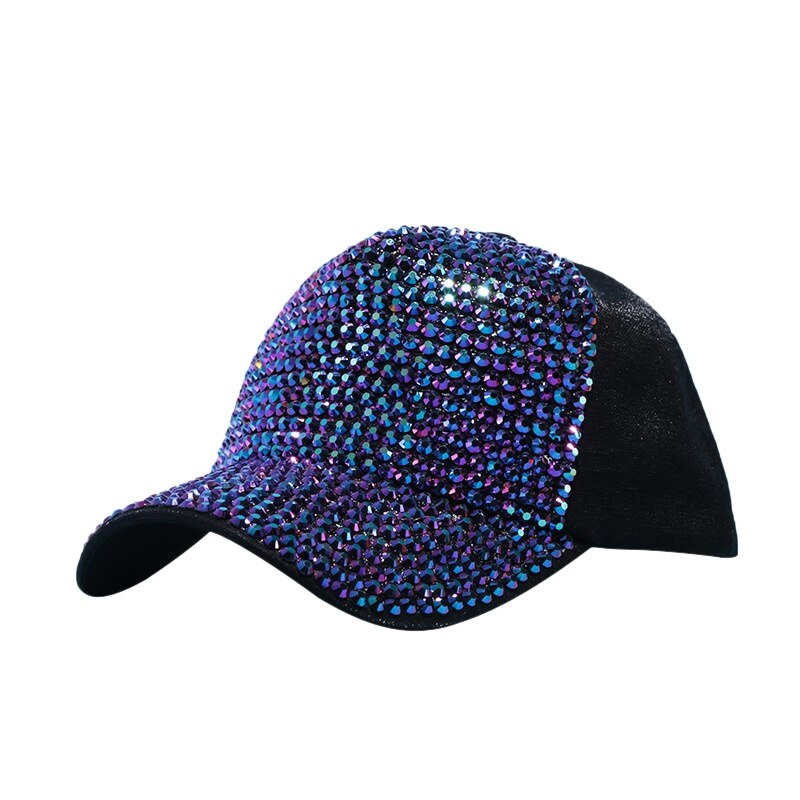 Nuove Donne di Modo Berretto Da Baseball di Strass Perla Di Lusso Paillettes Sport Cap Traspirante Snapback Cappello di Sun del Cappello di Hip Hop: A 7