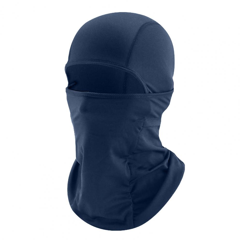 Cycling Face Mask Dustproof Breathable Soft Winter Riding Balaclava Full Face Cover Thermal Warmer Cycling Hood Hat Cap: Navy Blue
