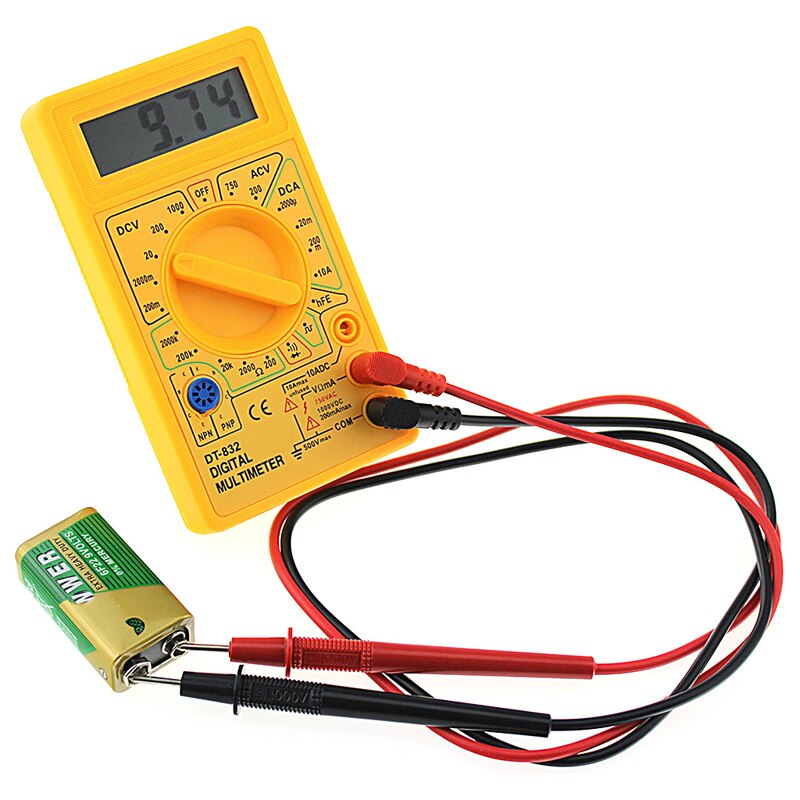 DT832 Digital Multimeter LCD DC AC Voltmeter Ammeter Ohm Tester