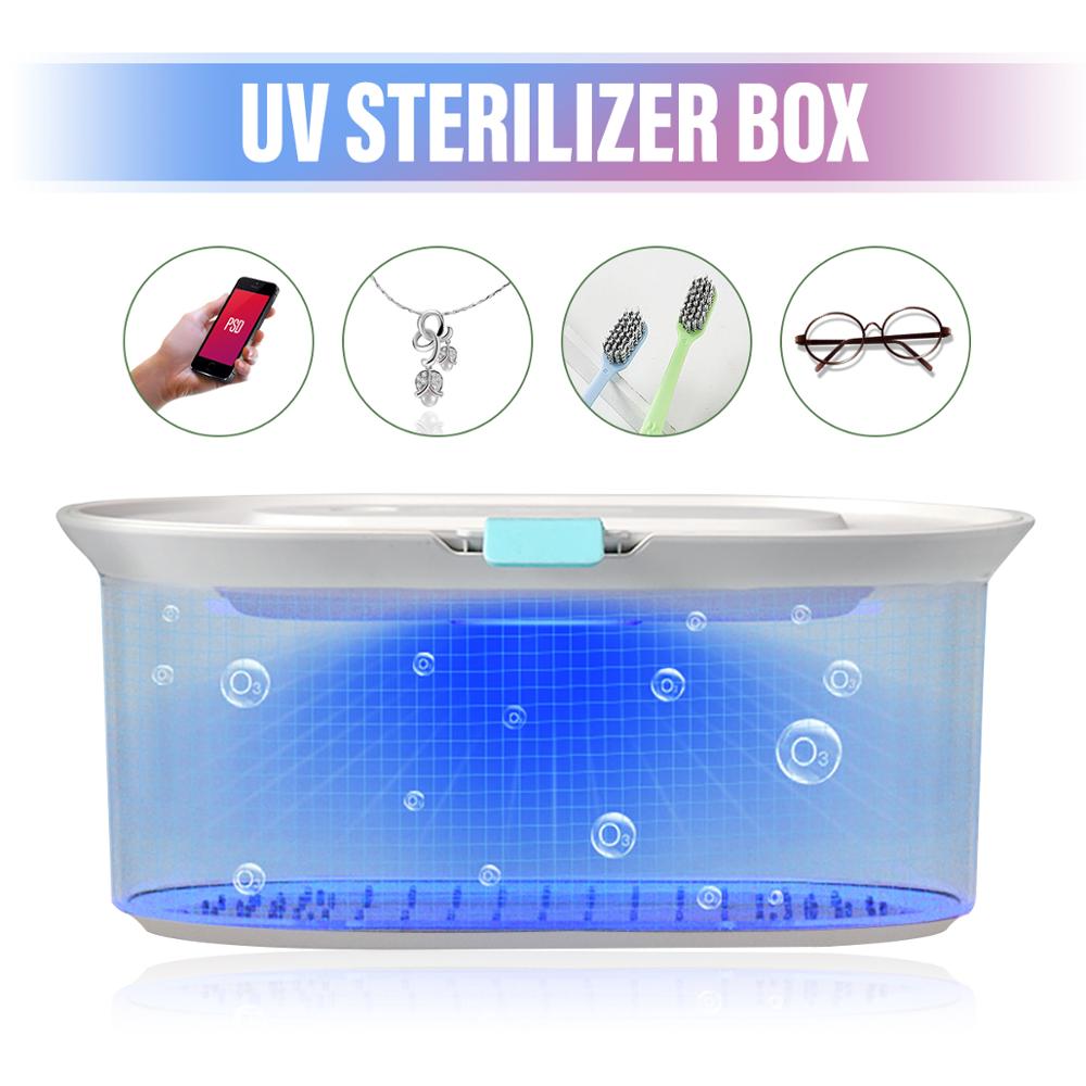 USB UV Sterilizer Box Phone Mask Cleaner Personal Sanitizer Disinfection Cabinet UV Light Lamp Ozone Generator Sterilizator Box