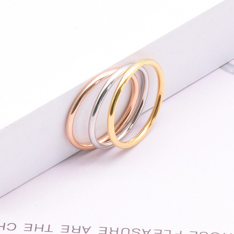 316 roestvrij staal afgeronde dunne ringen dames meisjes kleine cirkel ring sieraden 1,5 mm rosé goud zilver kleur maat 4 5 6 7 8 9 10 11