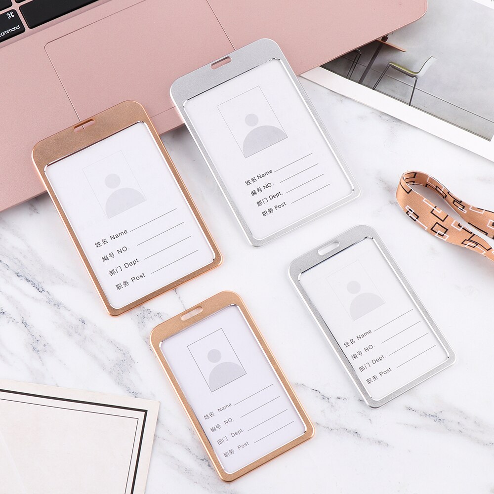 Aluminum Alloy Office Card Storage Supplies Pass Badge Card Sleeve Multi-use Work Card Holder Protector Cover ID Business Case