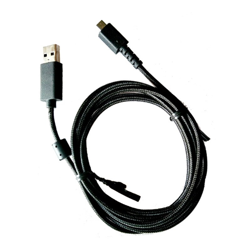 Kestävä punottu usb-hiiren kaapeli musta latausjohto logitech  g502 lightspeed -langattomille pelihiirille