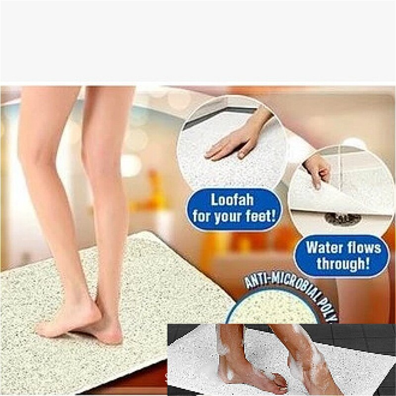 Loofah-alfombra de goma antideslizante para baño, tapete de goma con flujo de agua para baño con succión de Pvc para ducha, masaje de pies como Tv